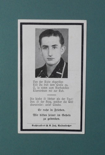 Ww2 german death card - german,