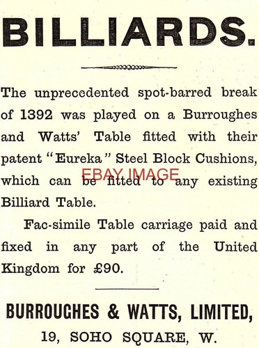 1895 advert burroughes watts - burroughes, &