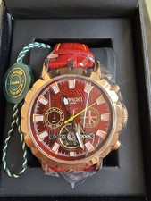 Mens Automatic Watch Red Gold