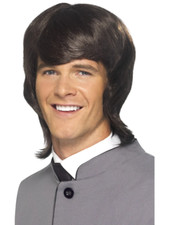Beatles Wig Brown Mod 60s Mens