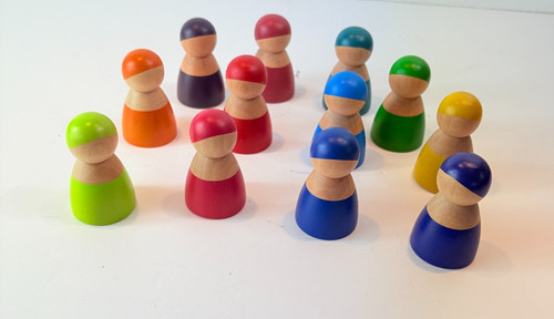 Wooden rainbow peg - peg, set