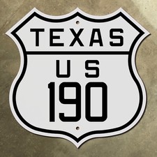 Texas US highway 190 route