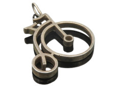 925 Sterling Silver  Vintage Dark Tone Old Fashioned Bicycle Pendant  PT9633