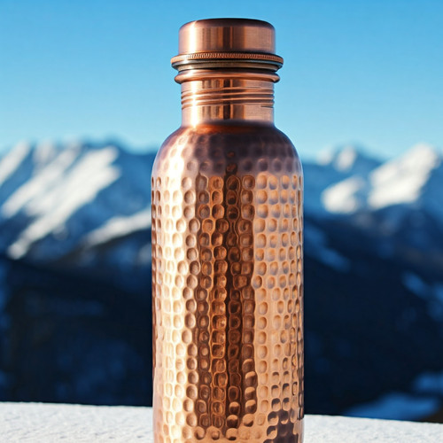 Hammered copper water bottle - copper,
