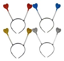 Coloured Glitter Heart 1980s Ailien Head Boppers Fancy Dress Accessory