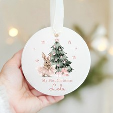 Personalised Ballerina Bunny Christmas Bauble