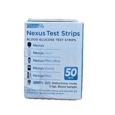 50 x GlucoRx Nexus Blood Glucose Diabetic Test Strips Dated 06/01/26 Freepost