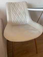 Set of 2 Pesaro Luxury Soft Velvet Dining Chairs With Gold Chrome Metal Legs