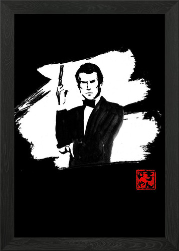 James bond white framed - white, wall