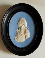Very Rare Early 19th C Framed Wedgwood Nelson Jasperware Medallion