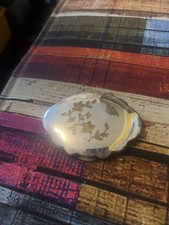 Vintage KIGU Powder Compact Mirror – Floral Engraved Gold Tone – Made in England