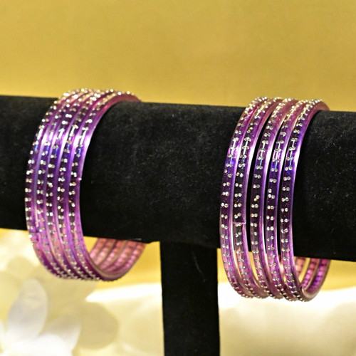 Lilac crystal glass - lilac, bangle