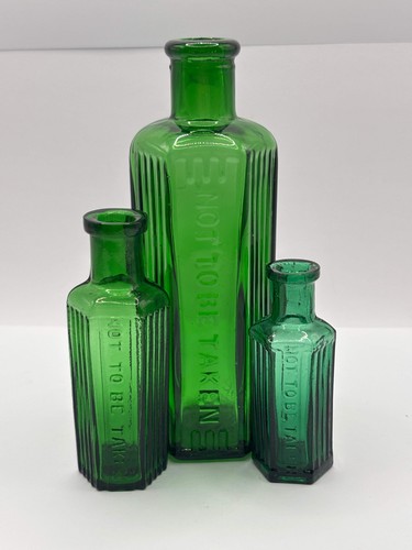 Old green glass poison - 3,