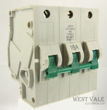 Federal Electric - HBNA3P16 - 16a Type 2 Triple Pole MCB Used