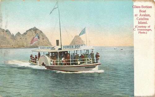Postcard glass bottom boat - postcard,