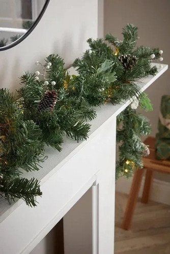 Christmas garland 9ft frosted - garland,