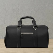 Black Leather Duffle Bag