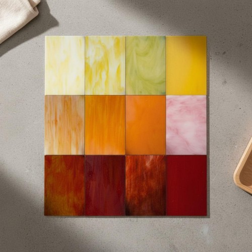 Pieces stained glass sheets - 12,