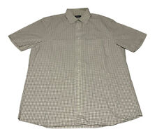 Thomas Nash - Beige Checkered, Short Sleeved Shirt (16” Collar)