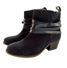 Moda In Pelle Navy Blue Suede Ankle Boots - UK Size 5 / EU 38 