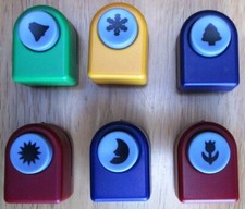 Set 6 Punches bell snowflake tree sun moon tulip