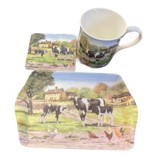 Farmyard Cow Mug Coaster Tray