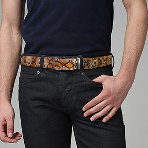 Mens genuine leather snake - genuine,
