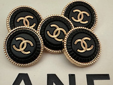 5 VINTAGE CHANEL BUTTONS BLACK