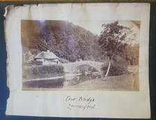Cove Cottage & Cove Bridge 1880s Original Photo Tiverton River Exe Devon