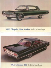 Chrysler Newport Convertible 300 and New Yorker 3 original 1965 Large Postcards
