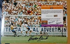 Gordon Banks Signed Photo A4 Pele With COA