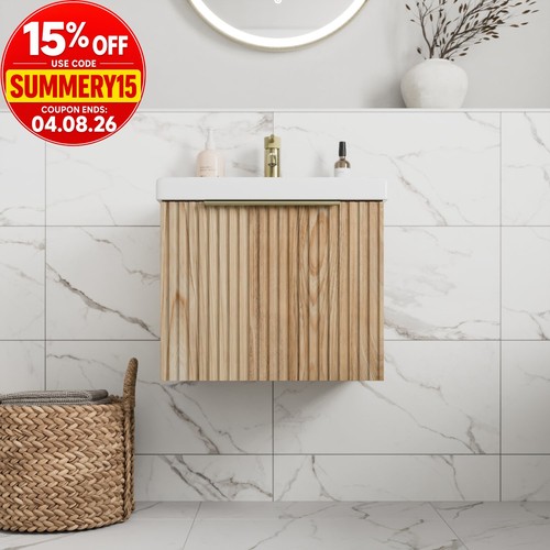 Fluted 500mm bathroom vanity - fluted,