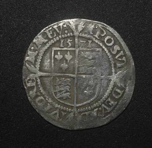 Elizabeth 1571 sixpence - 1571, sixpence.