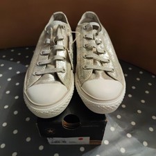 Silver Sparkly Slip On Converse Size 3 Brand New In Box