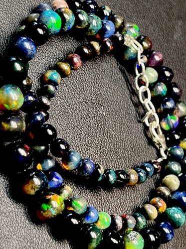 Ethiopian black round opal - ethiopian,