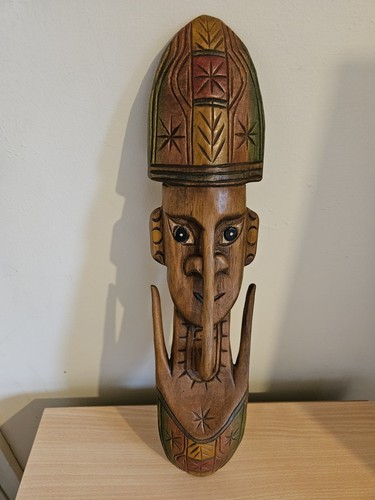 Wood carving tribal mask - wood,