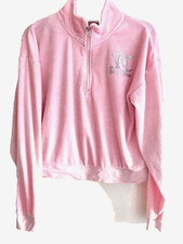 “JUICY COUTURE” GIRLS PINK VELOUR TRACKSUIT TOP - SILVER LOGO – AGE 15/16