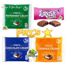 FRYS CHOCOLATE ORANGE PEPPERMINT CREAM TURKISH DELIGHT 4 x 3 PACK 49g & 51g Bars