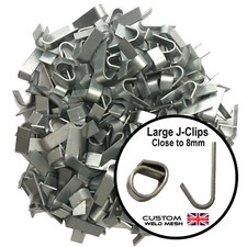 Large J-clips 250 QTY close to 8mm wire mesh clips gabions fencing poultry cage 