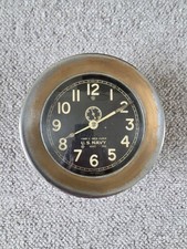 Original Chelsea Clock Co., Boston WW2 U.S.NAVY Mark 1 DECK Clock 1941  Brass
