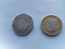 NHS 50p coin 1998. +Free euro.