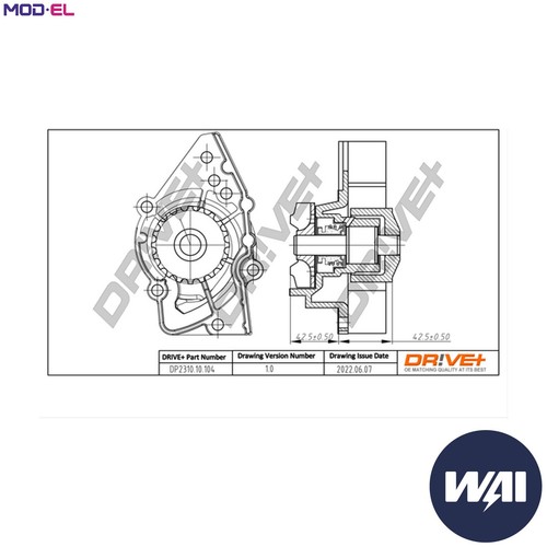 Water pump engine cooling - water,