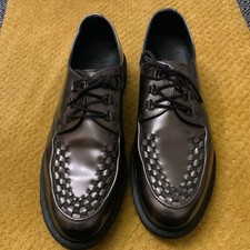 DR MARTENS CREEPERS BECK UK12 MENS GUNMETAL LEATHER VGC EU47 DM’s SHOES SIZE 12