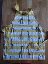 Kids Apron Children Baking Craft Kitchen Cotton Yellow Wild Animal Giraffe New