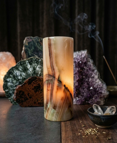 Onyx cylinder lamp - cylinder, 10"
