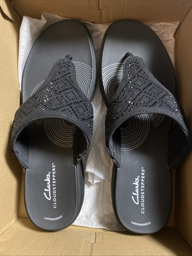 Clarks cloud steppers black - steppers,