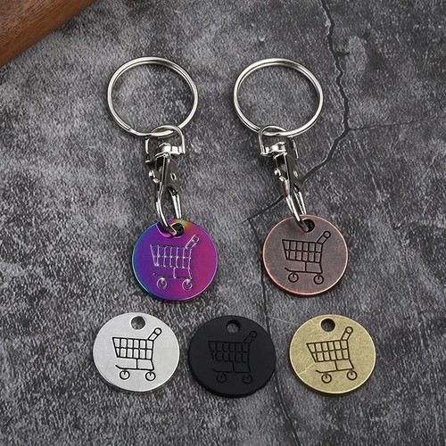 Trolley coin keyring - coin,