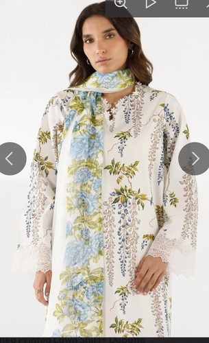 Stitched printed lawn shirt - printed,