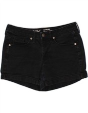 MOSSIMO Womens Mid Rise Denim Shorts US 4 Small W27 Black Cotton AZ08