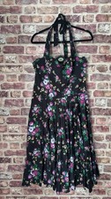 Hell Bunny Vixen Ladies Vintage 50s Swing Halter Neck Summer Dress Size 2XL